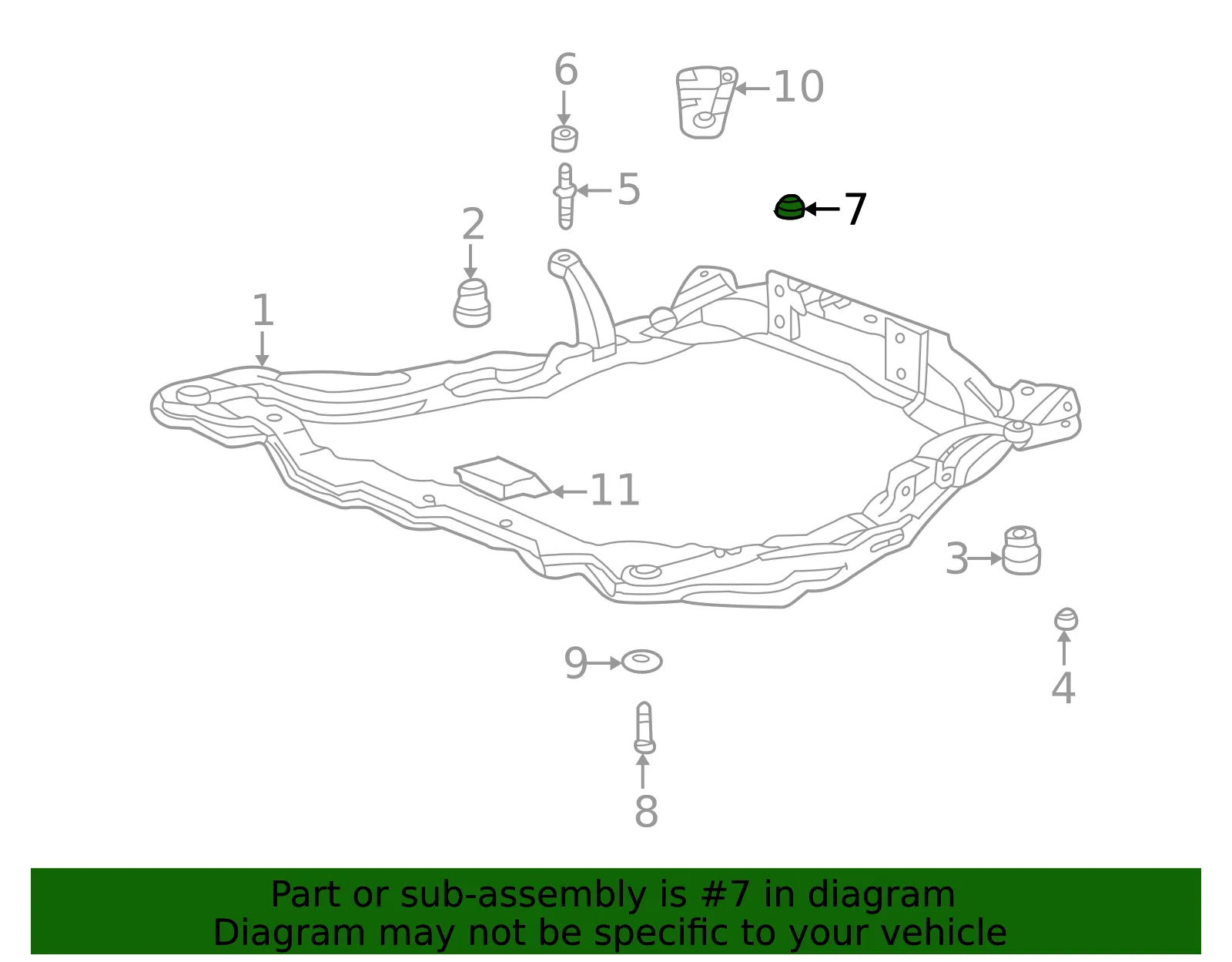Engine Cradle Stopper - Kia (62478-38300) - view 2