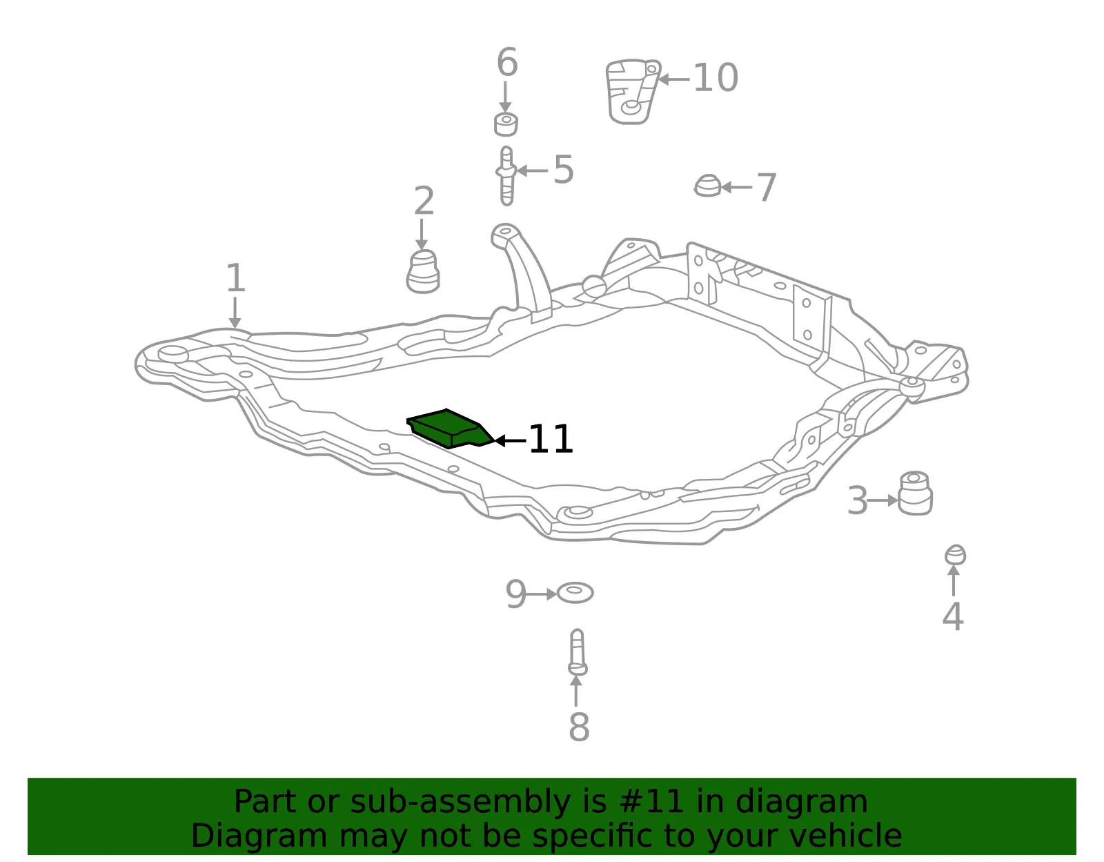 Engine Cradle Stay - Driver's Side (LH) - Kia (62487-38200) - view 2
