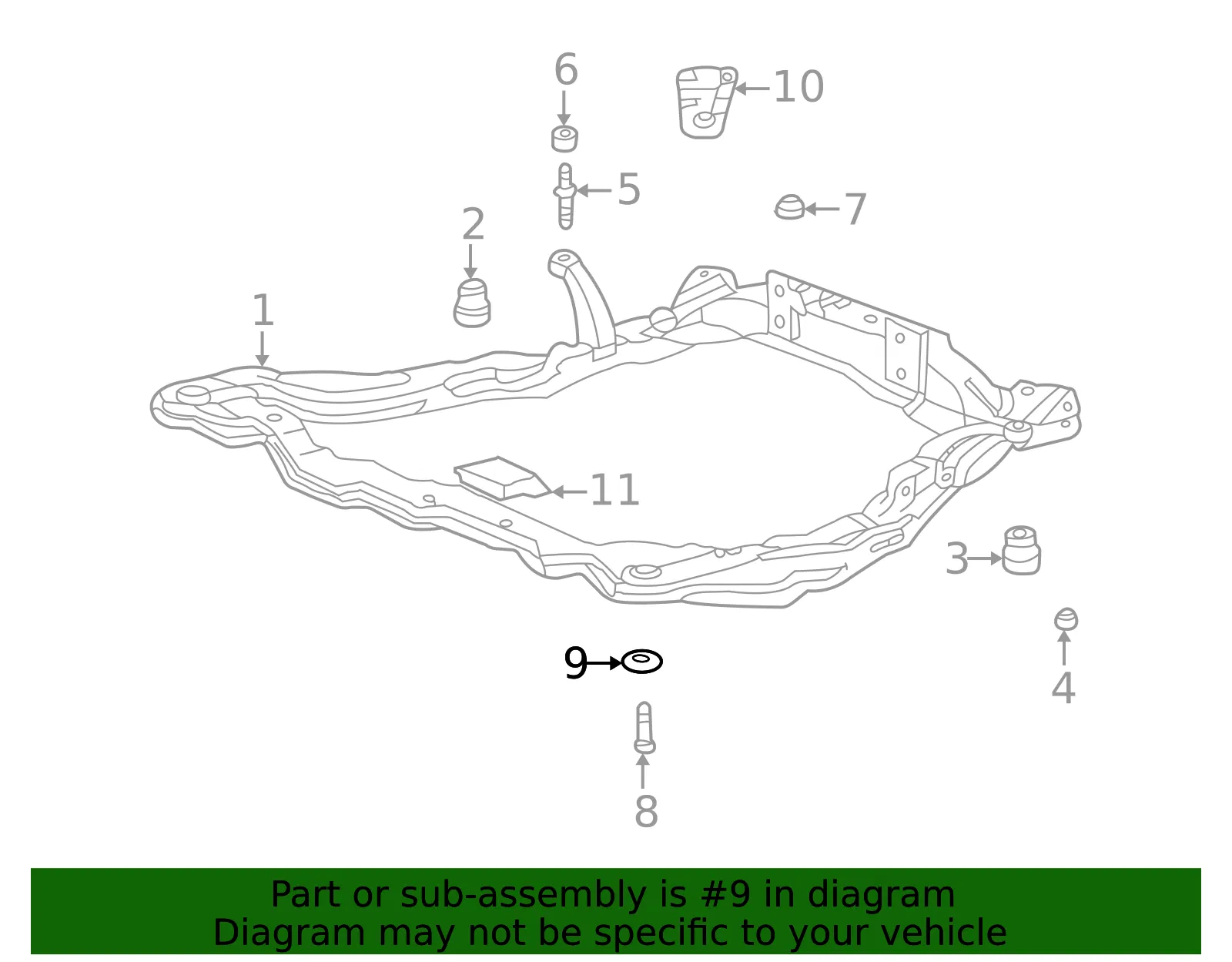Engine Cradle Plate - Kia (62490-3F010) - view 2