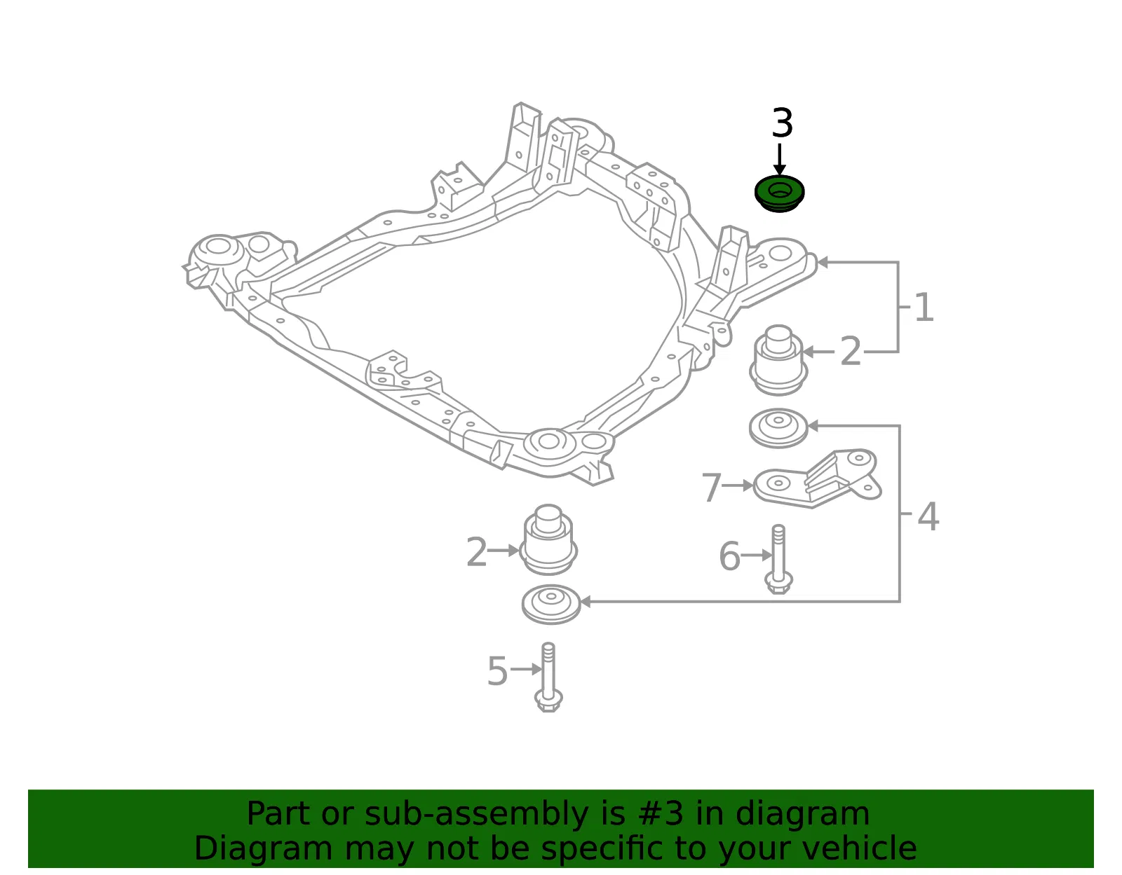 Engine Cradle Stopper - Kia (62494-3B000) - view 2