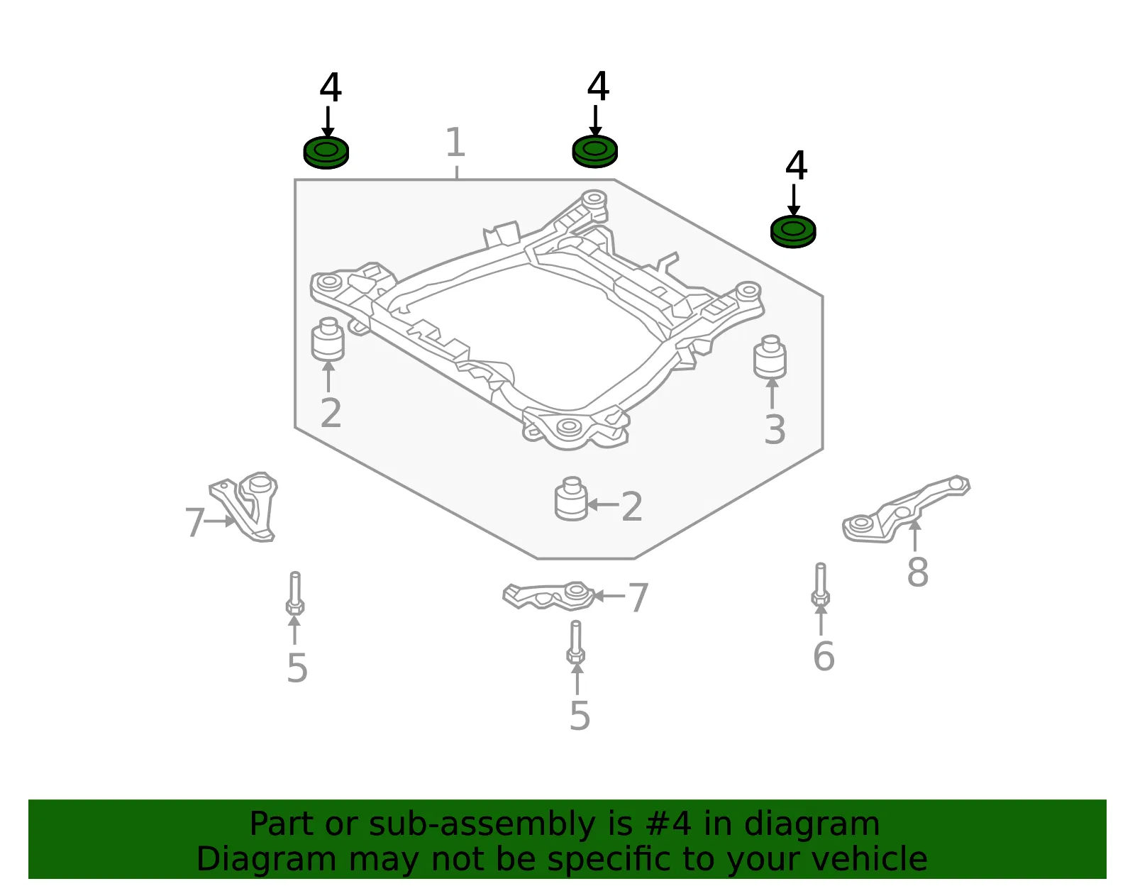 Engine Cradle Stopper - Kia (62494-4D000) - view 2