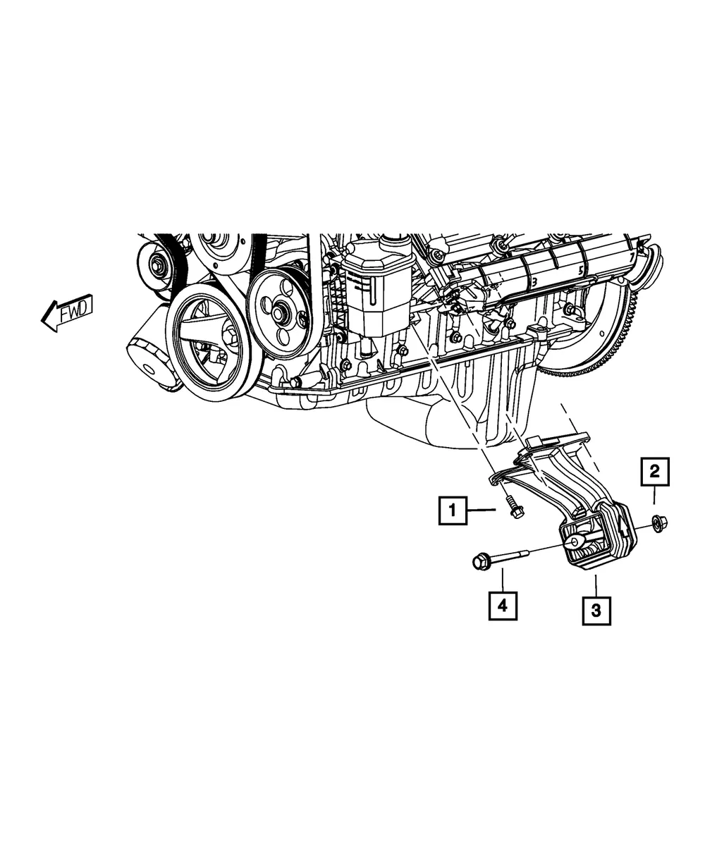 Engine Mount Nut, Mounting - Mopar (6512225aa)