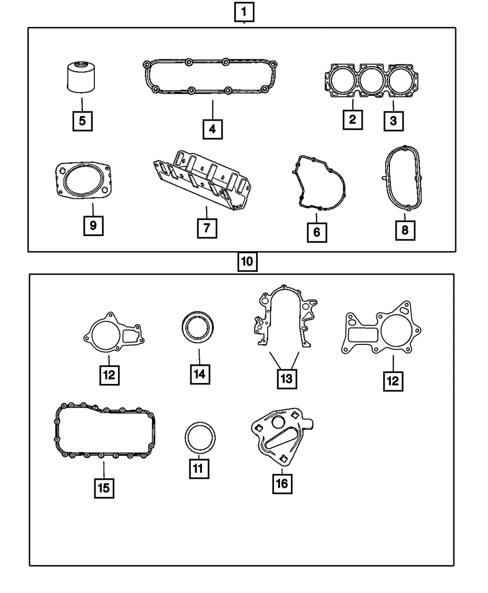 Engine Lower Gasket Package - Mopar (68029544ac)
