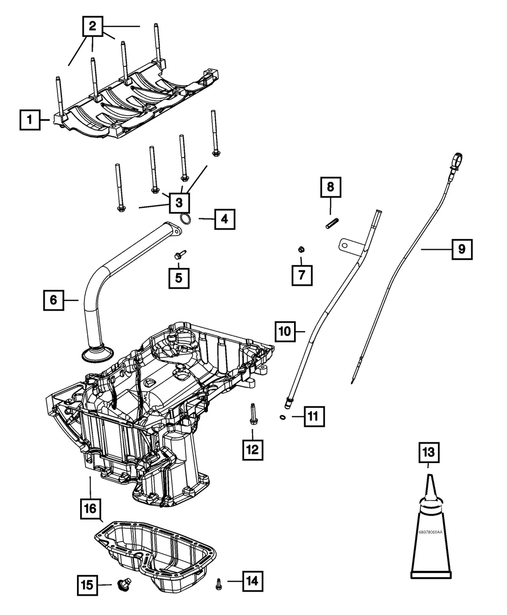 Engine Oil Pan, Upper - Mopar (68051598AC) - view 9