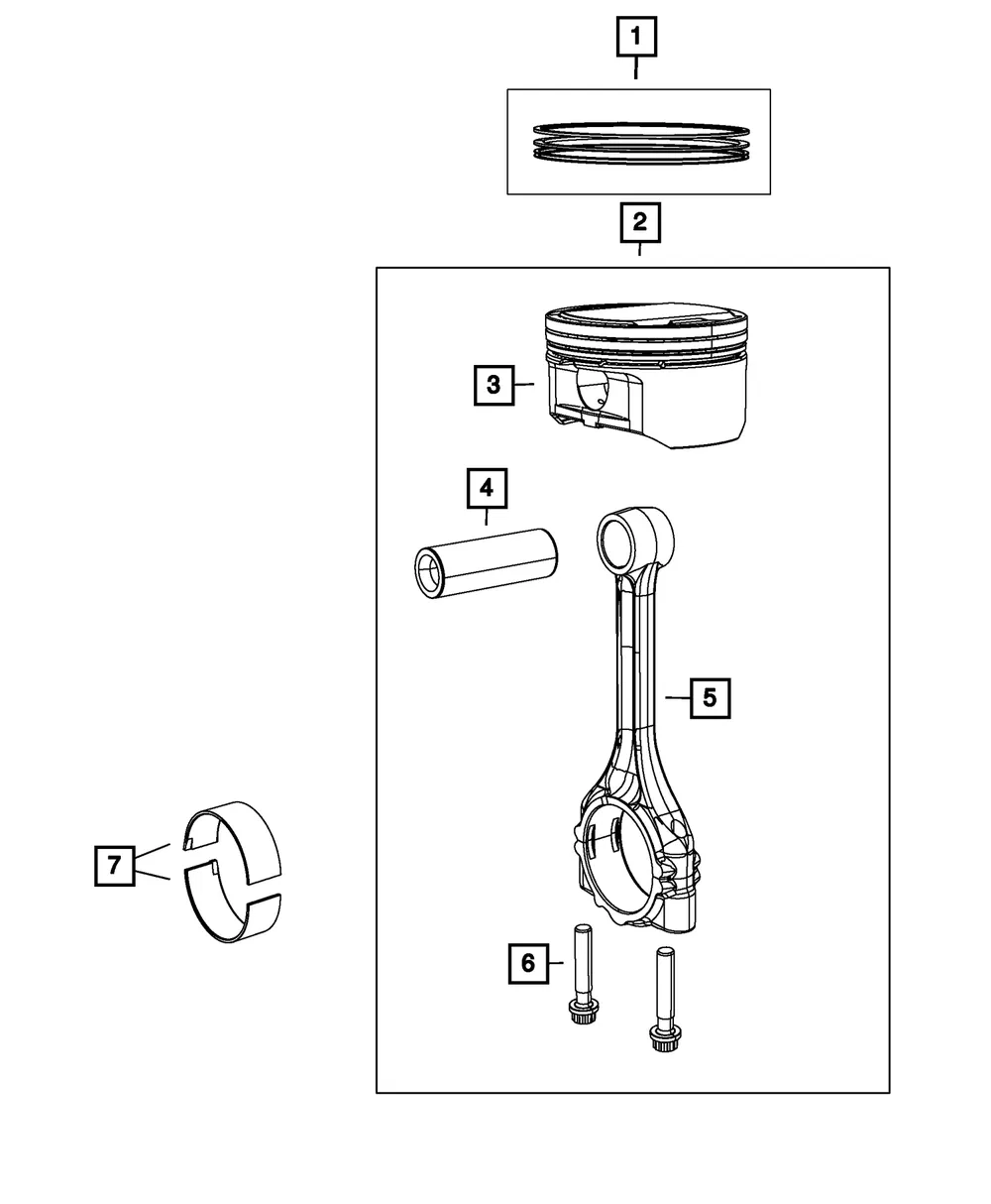 Piston Pin And Rod - Mopar (68090673aa)