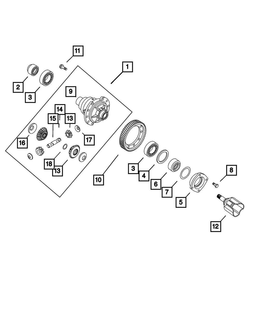 Differential Bearing - Mopar (68117738aa)