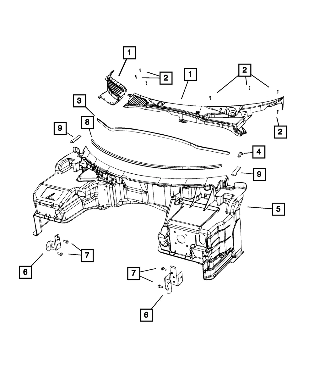Engine Box Reinforcement Brace - Mopar (68141076ac)