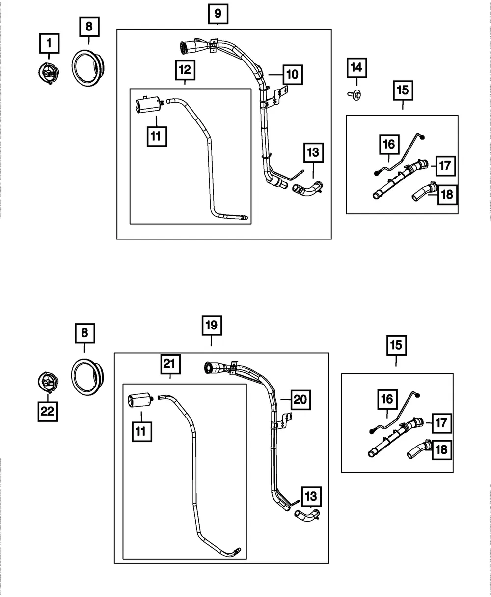 Fuel Filler Vent Hose - Mopar (68146984aa)
