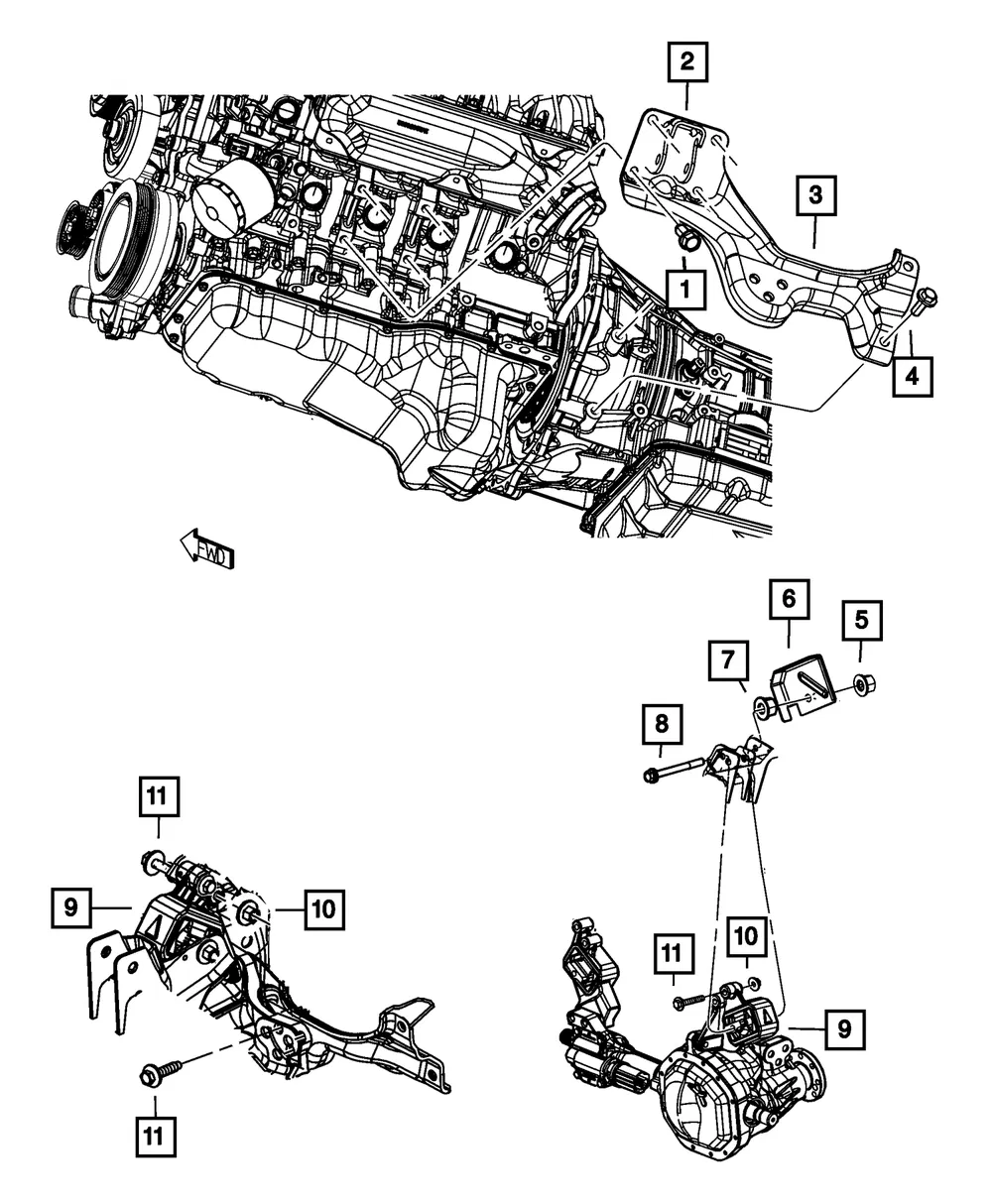 Engine Mount Bracket - Driver's Side (LH) - Mopar (68149798AC)