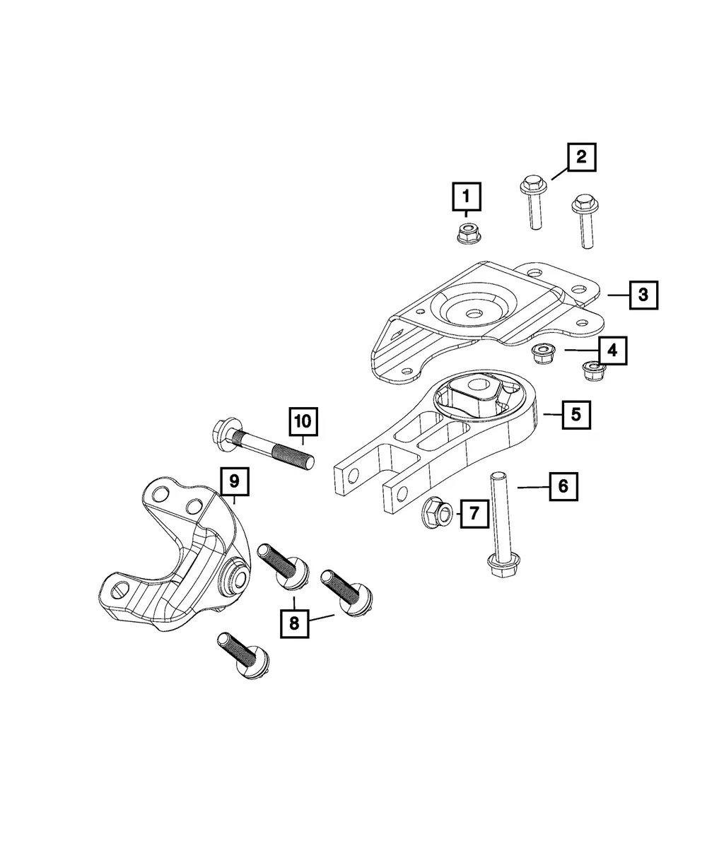 Engine Mount Bracket, Transmission - Mopar (68172353AD) - view 8