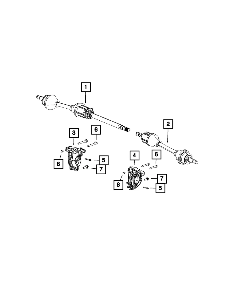 Axle Assembly - Passenger Side (RH) - Mopar (68252424AA)