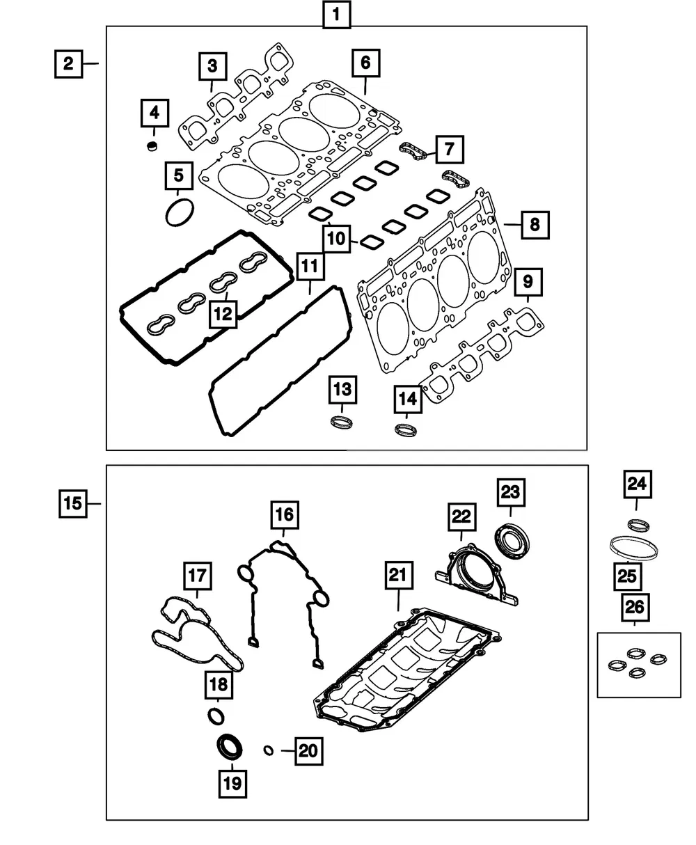 Engine Gasket Kit - Mopar (68302320AC) - view 3