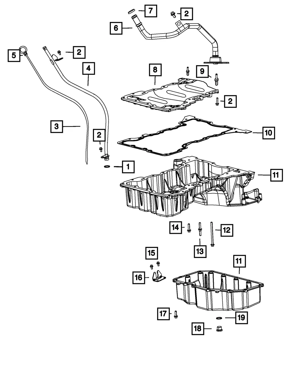 Engine Oil Pan, Upper - Mopar (68310659AA) - view 8