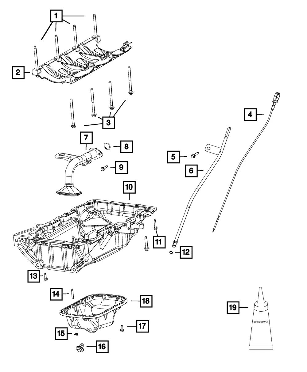 Engine Oil Pan - Mopar (68313581ab) - view 10
