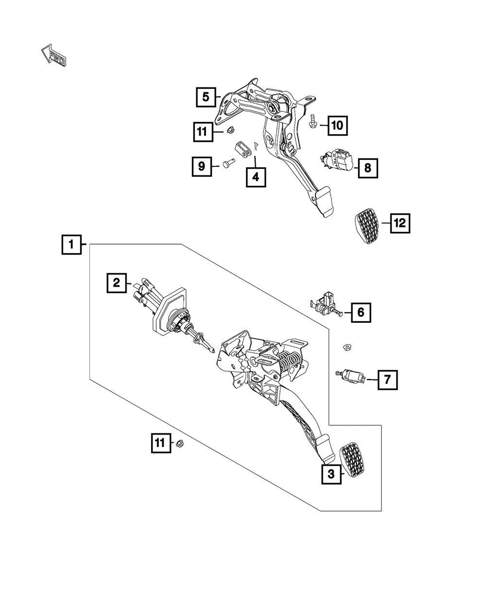 Clutch Starter Interlock Switch - Mopar (68313905aa)