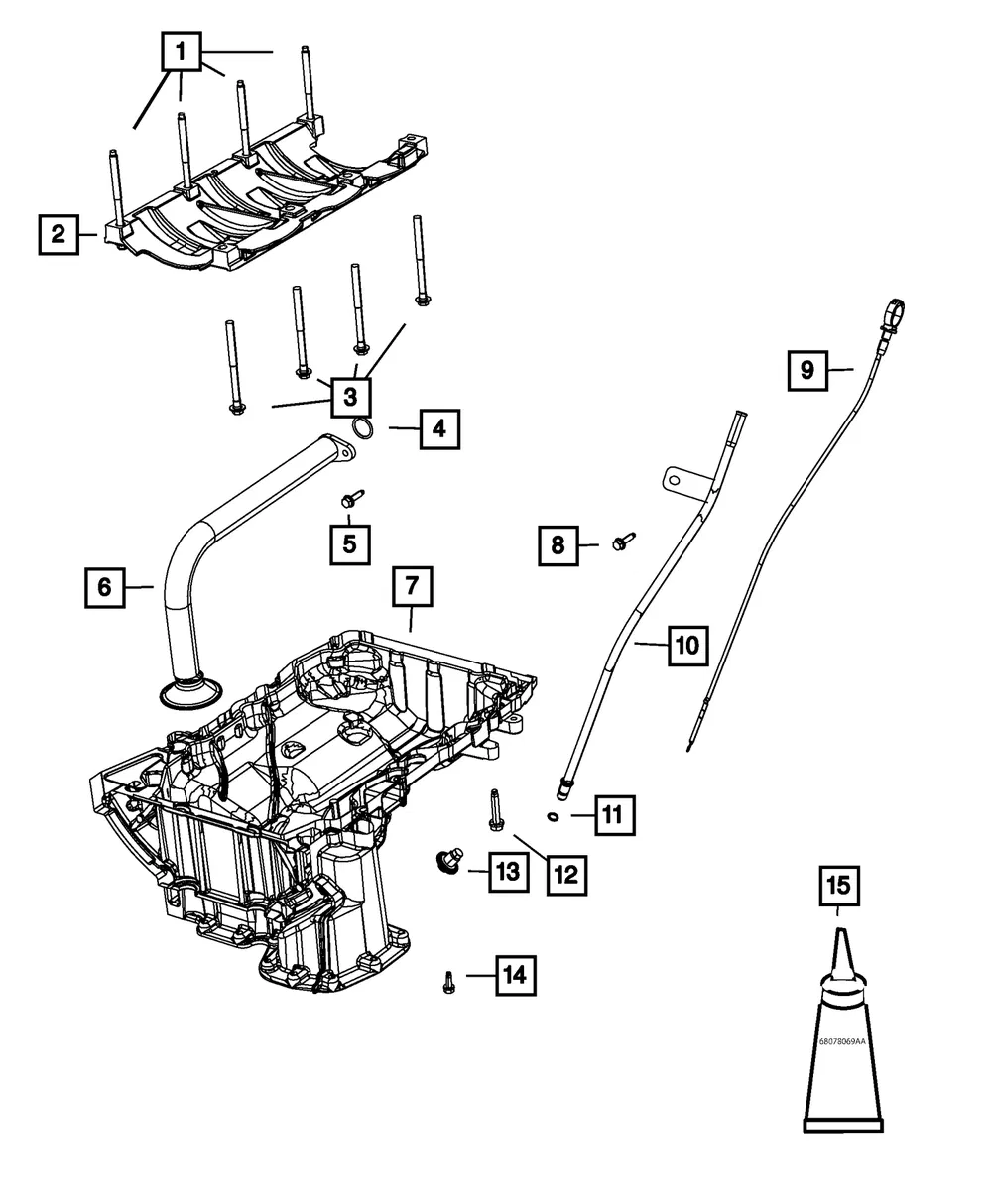 Engine Oil Pan - Mopar (68332785ab) - view 8