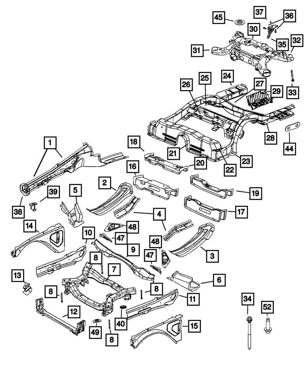 Rear Axle Sub-Frame - Mopar (68339962aa) - view 4