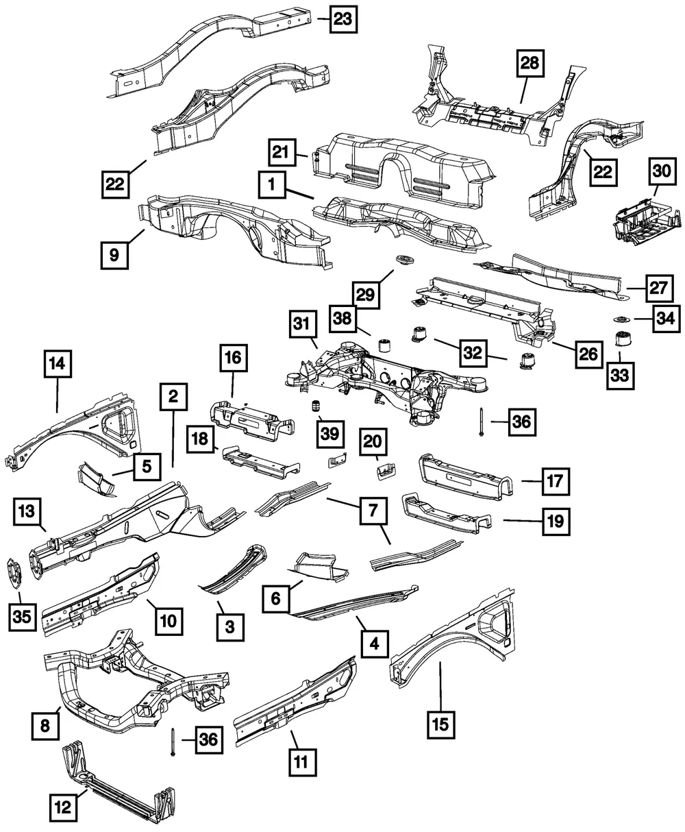 Rear Axle Sub-Frame - Mopar (68339971aa) - view 4