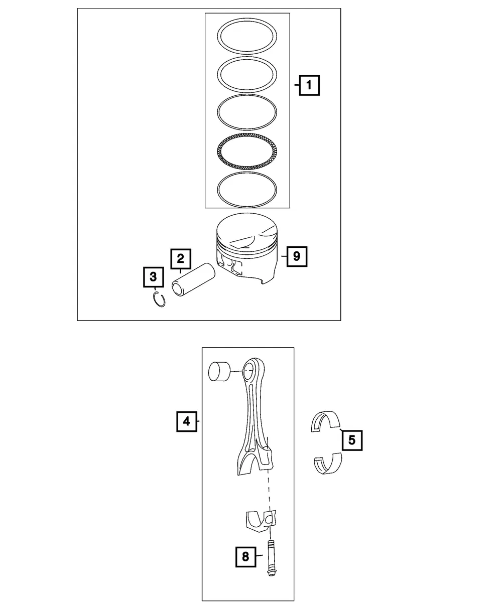 Piston Ring Kit - Mopar (68346019aa)