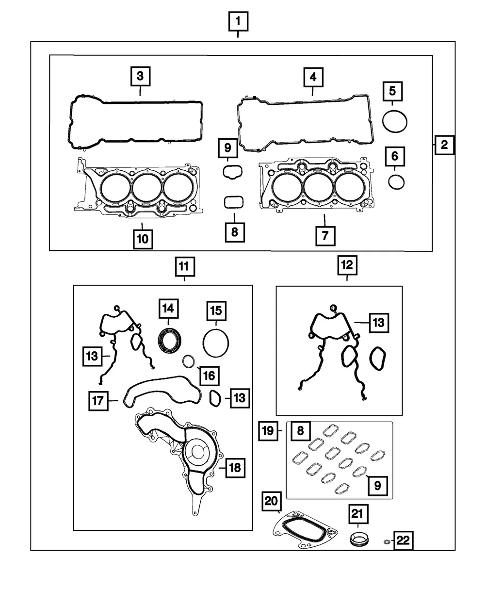 Engine Gasket Kit - Mopar (68370039ac)