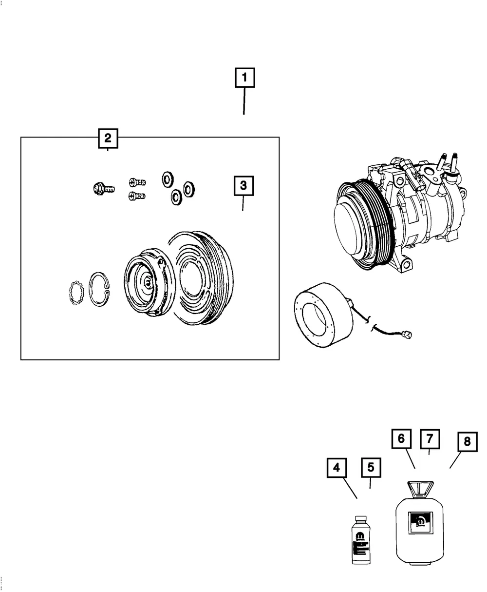A/C Compressor Clutch Overhaul Kit - Mopar (68405120aa)