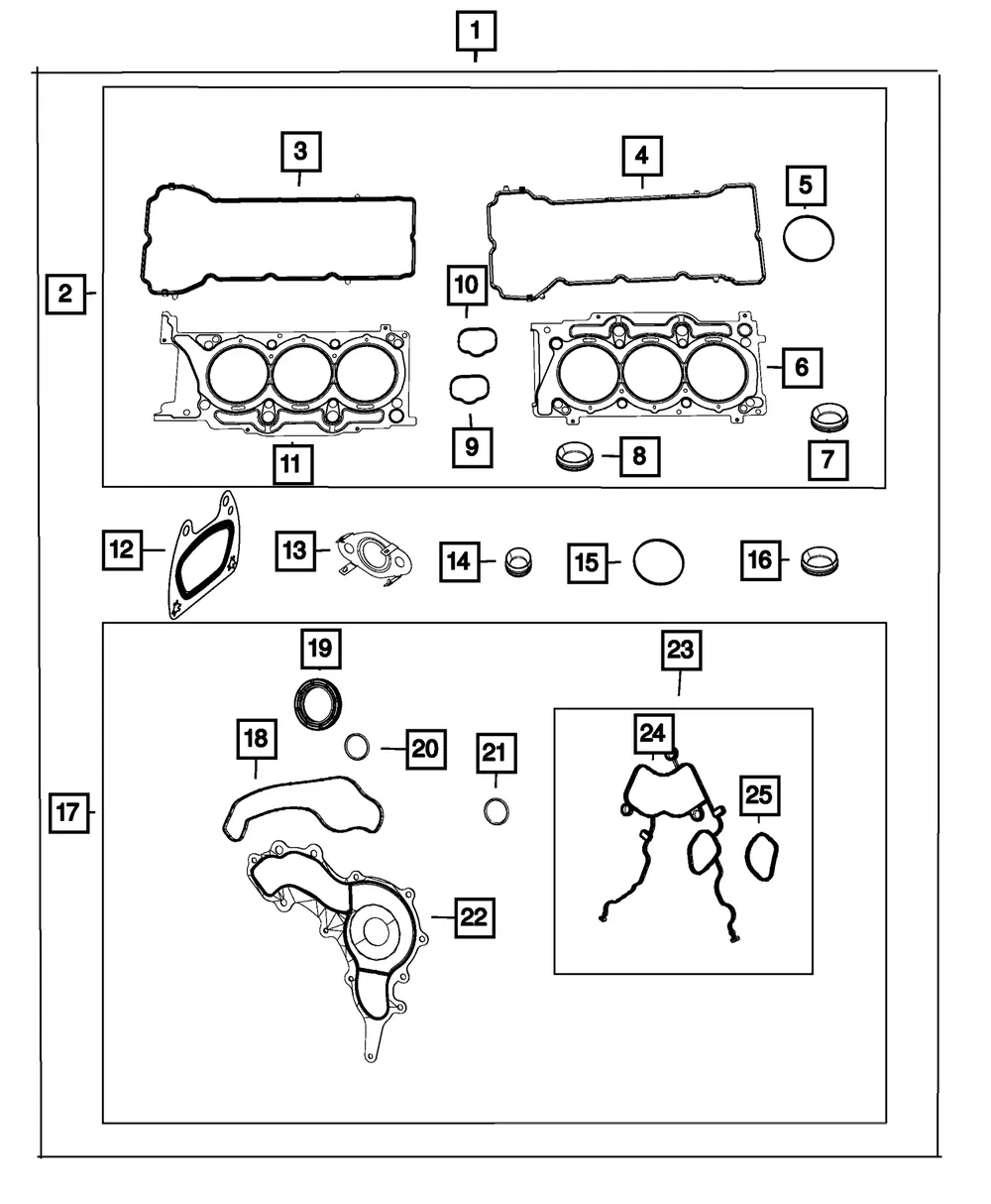 Engine Gasket Kit - Mopar (68410629aa)