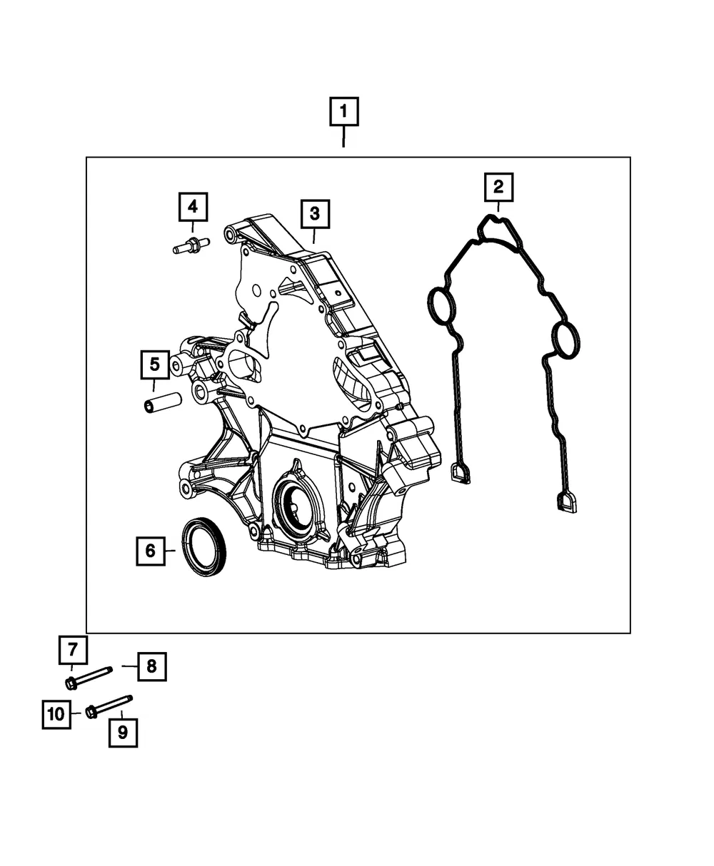 Timing Case Cover - Mopar (68416971AA) - view 3