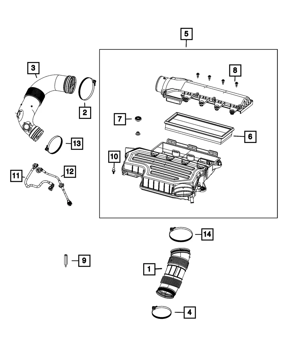 Canister Purge Valve Outlet Hose - Mopar (68421699aa)