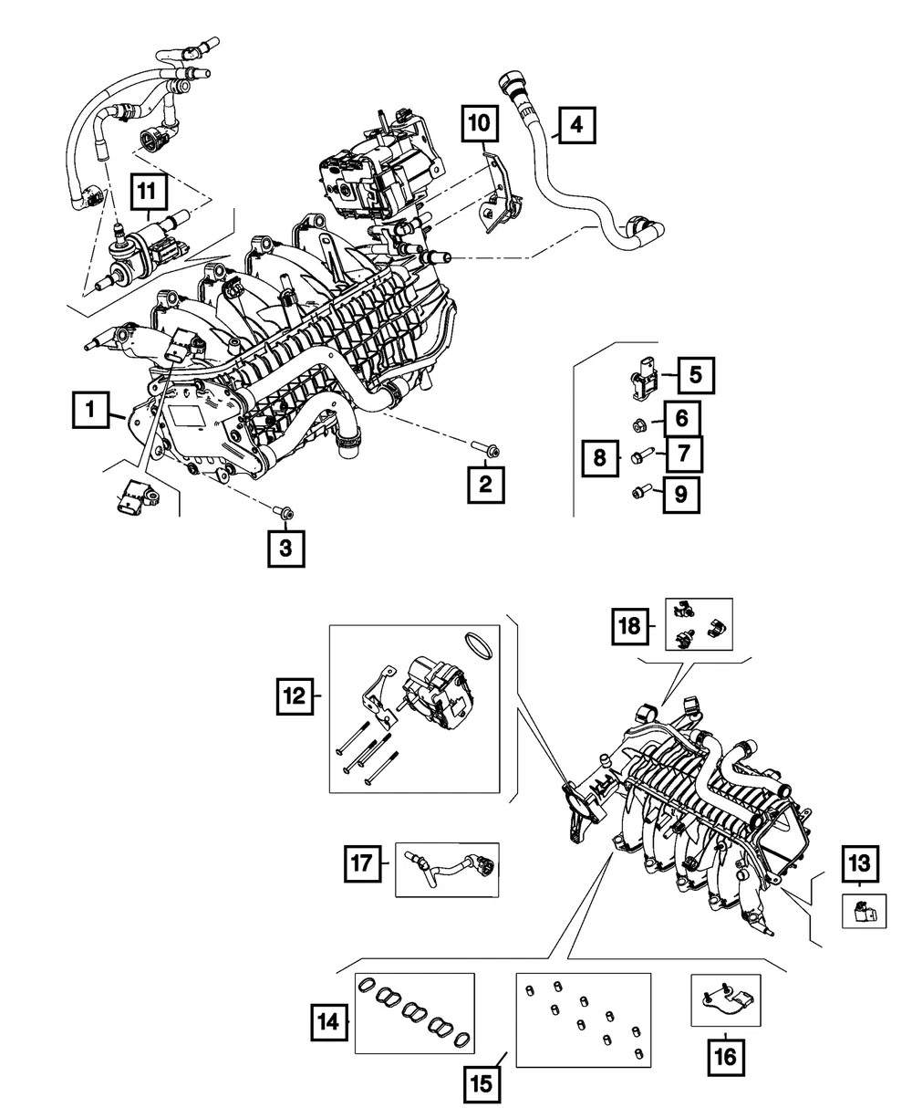 Throttle Body Support Bracket - Mopar (68444663aa)