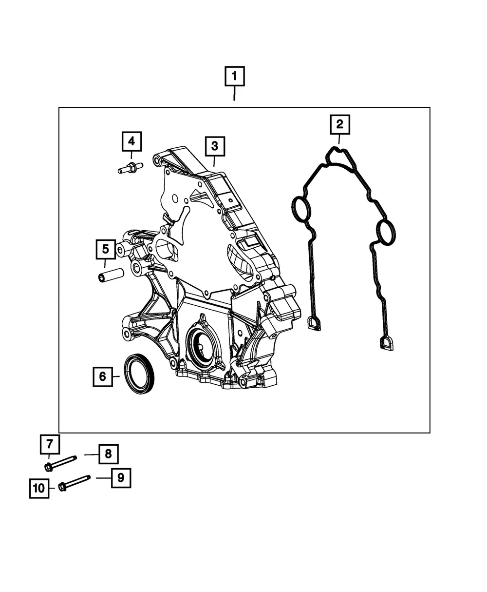 Timing Case Cover - Mopar (68444866aa) - view 2