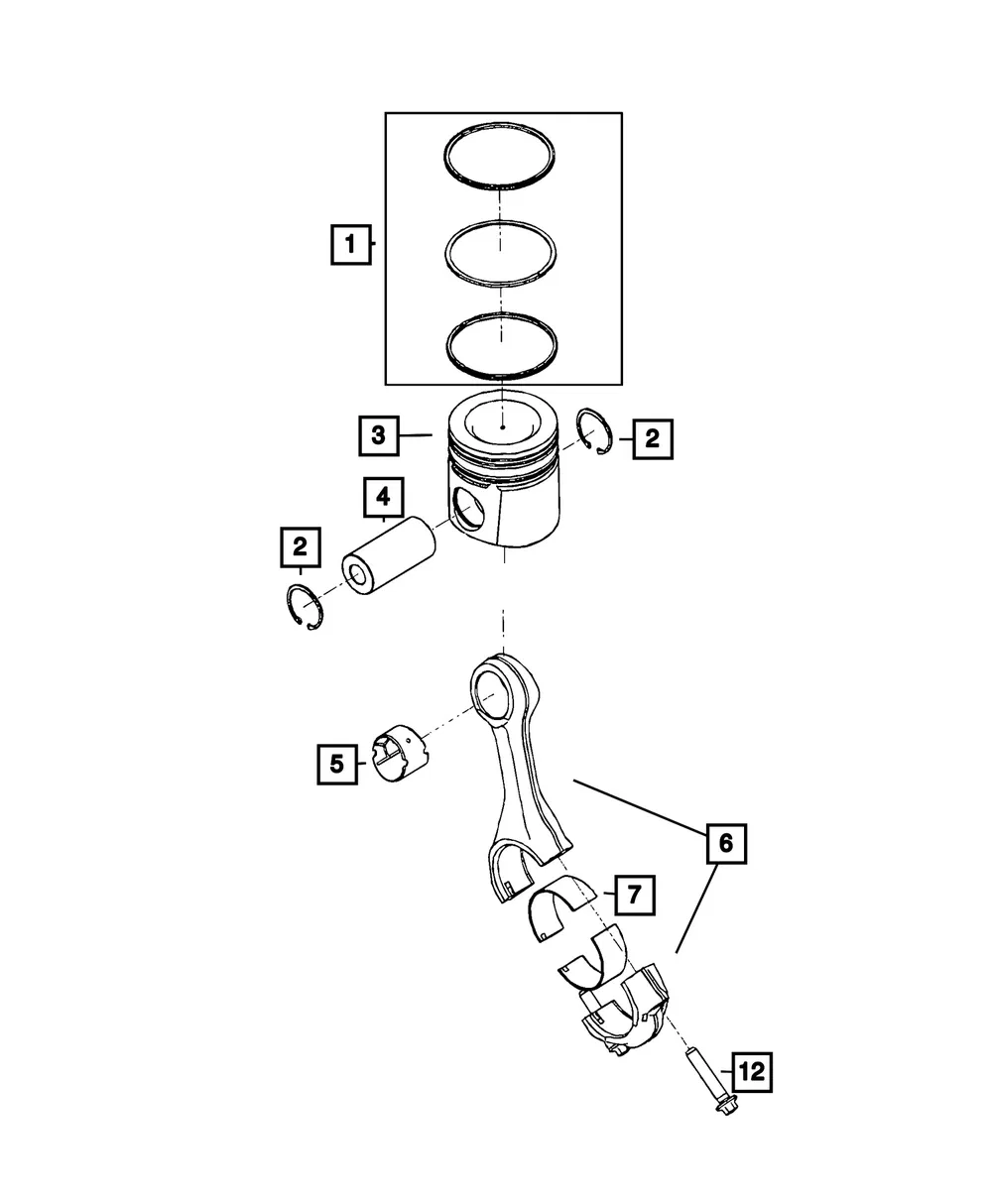 Piston Ring Kit - Mopar (68448083aa) - view 3