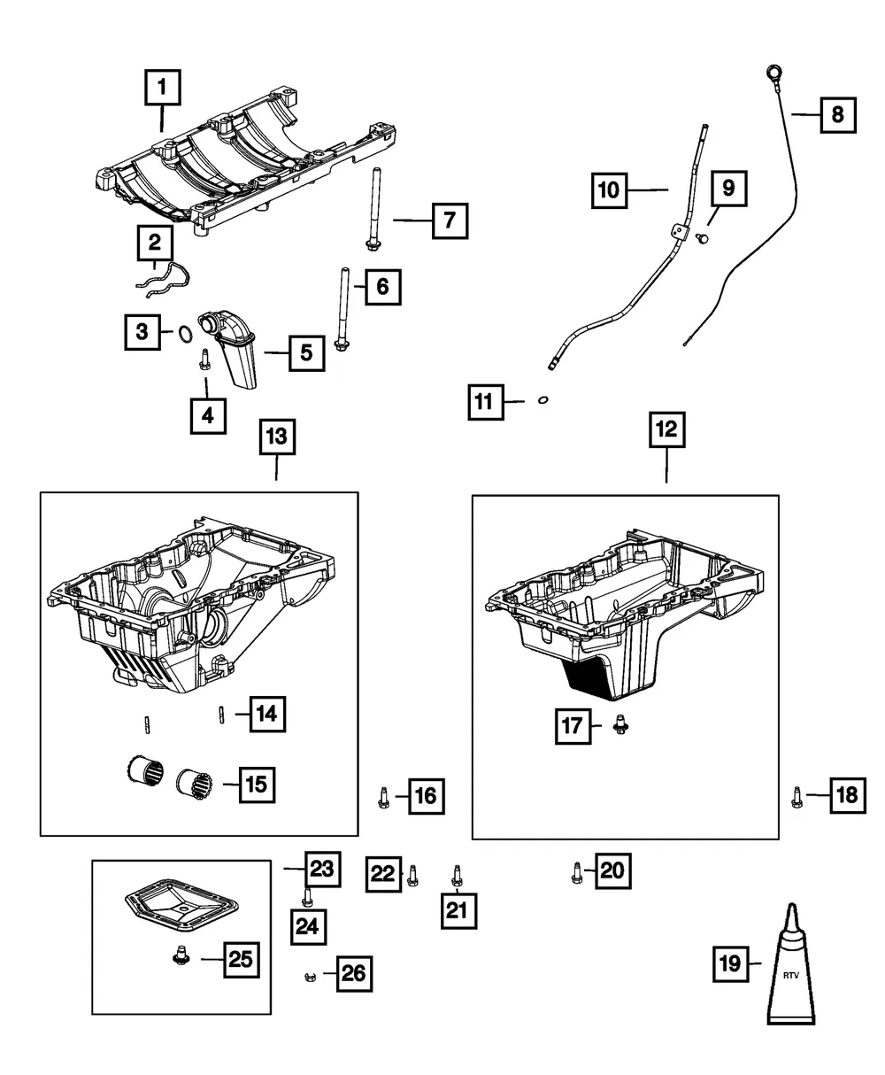 Engine Oil Pan - Mopar (68449682ab) - view 3