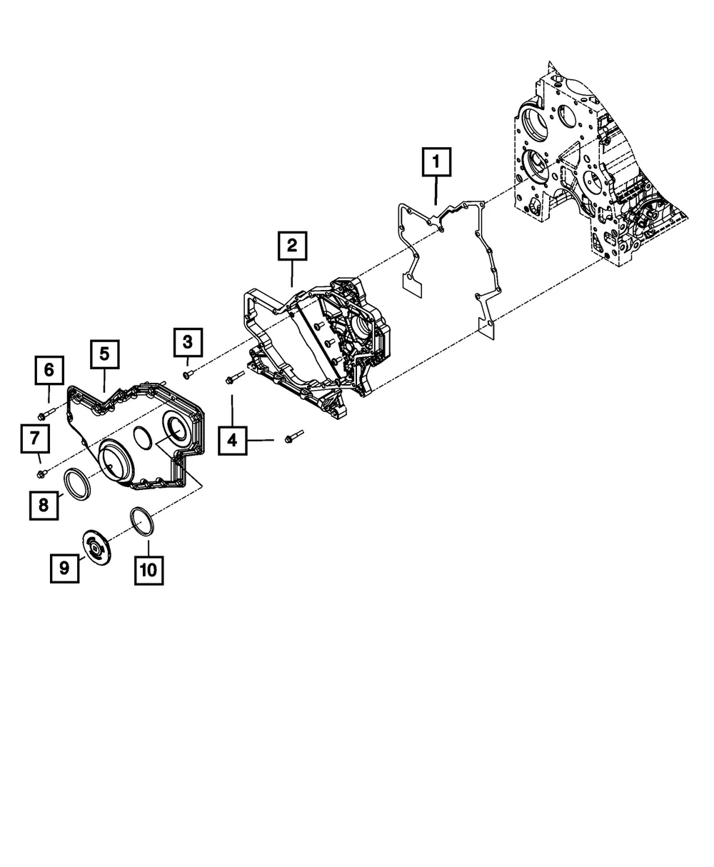 Timing Case Cover, Outer - Mopar (68453903aa)