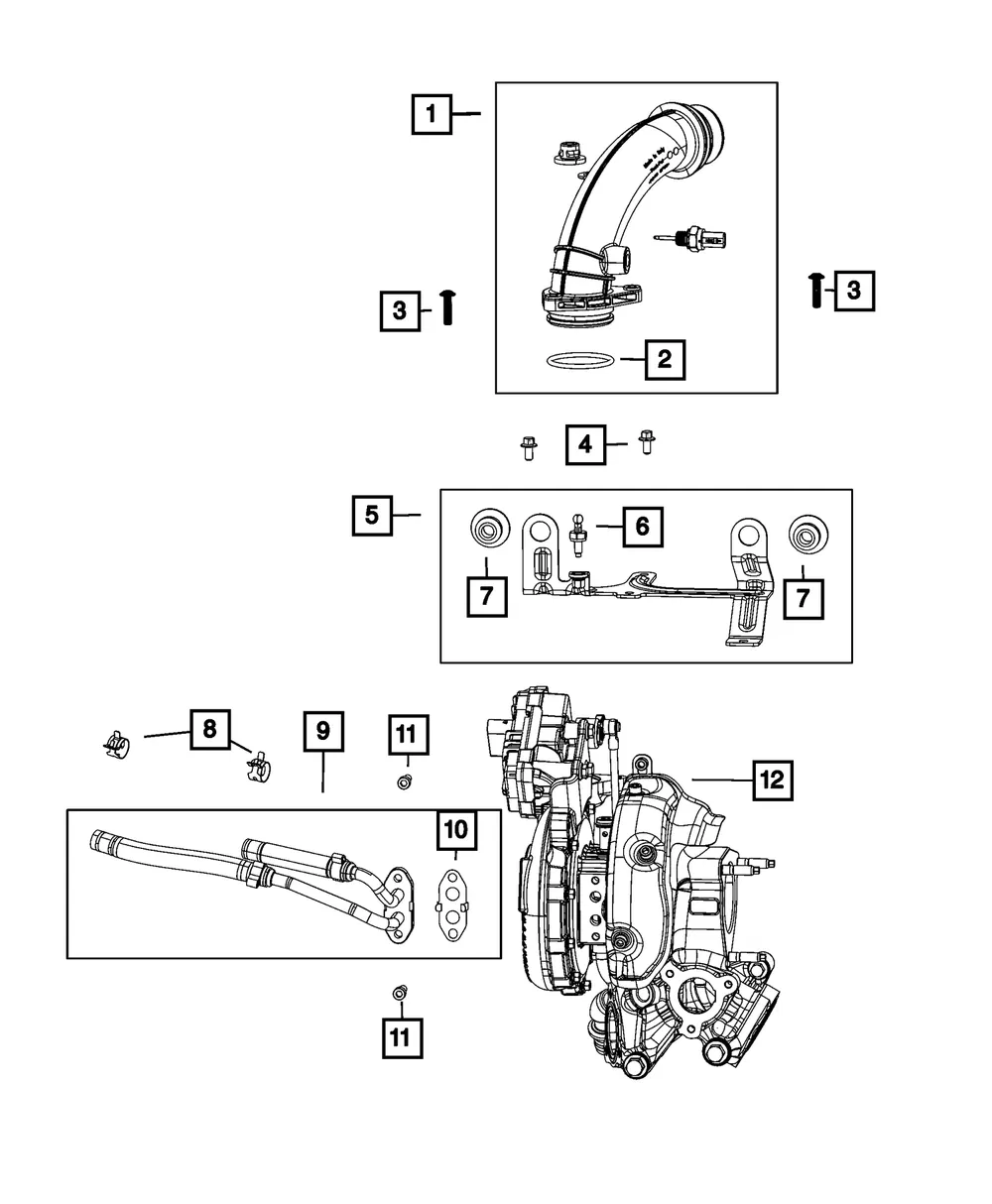 Turbo Water Return Tube - Mopar (68487030aa)