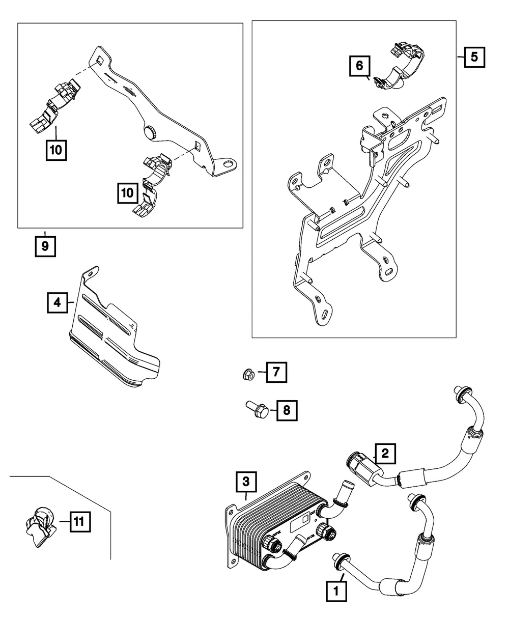 Transmission Oil Cooler Bracket - Mopar (68489118aa)