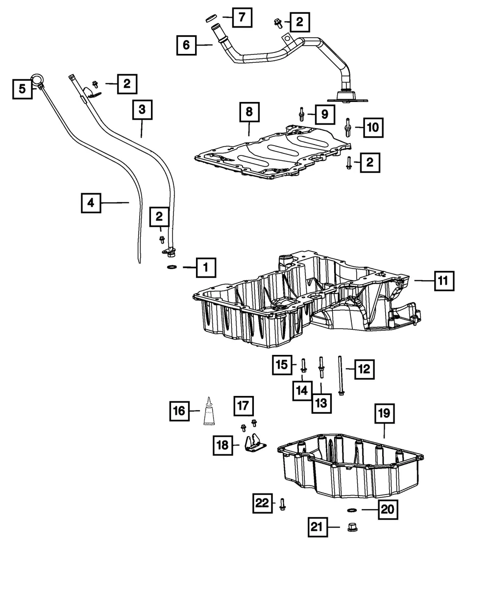 Engine Oil Pan - Mopar (68490044aa)