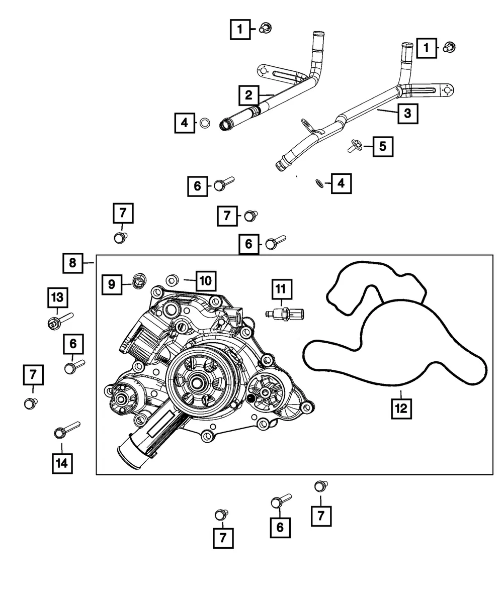 Water Pump - Mopar (68493460ac)