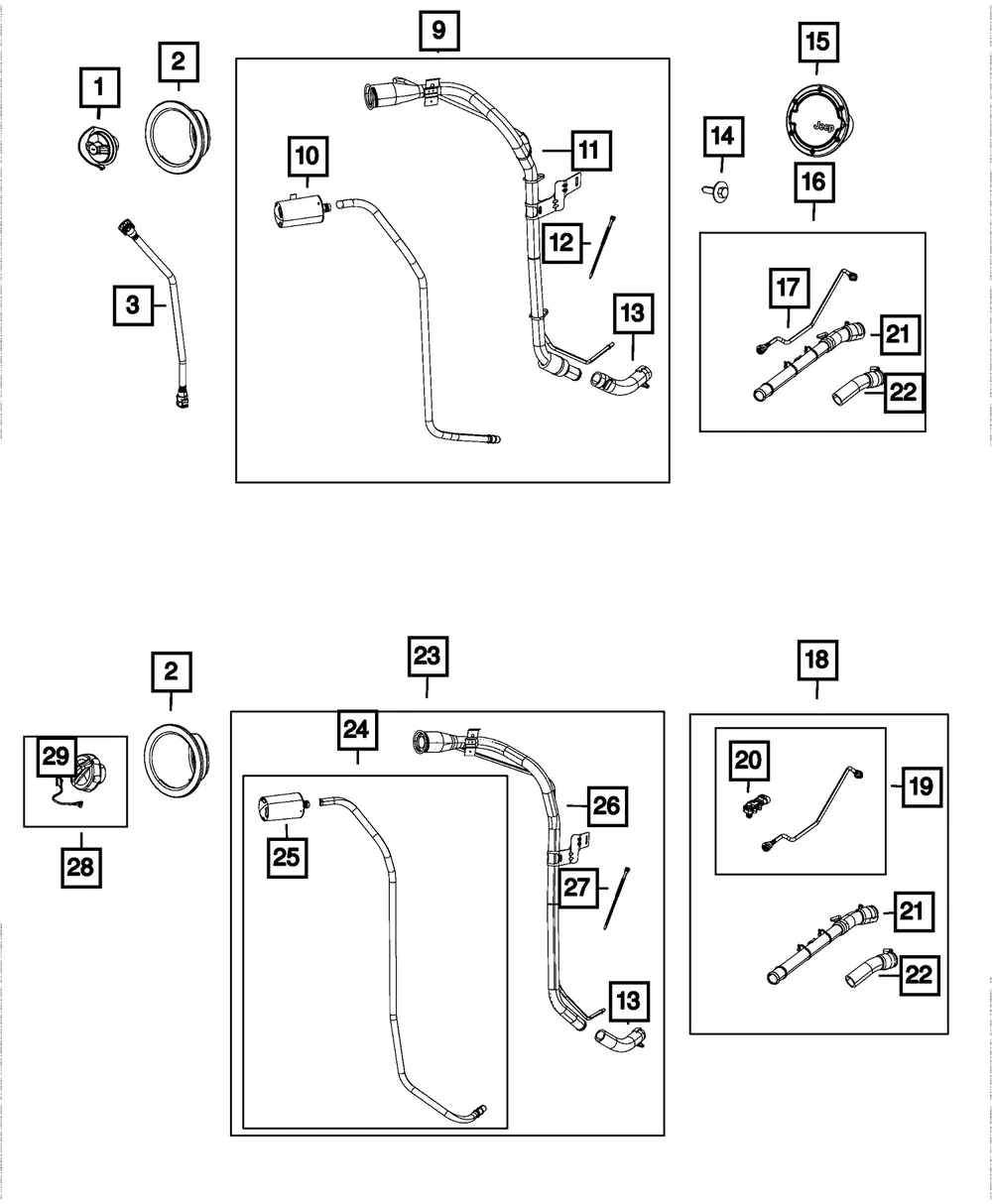 Fuel Filler Tube - Mopar (68518556aa) - view 14