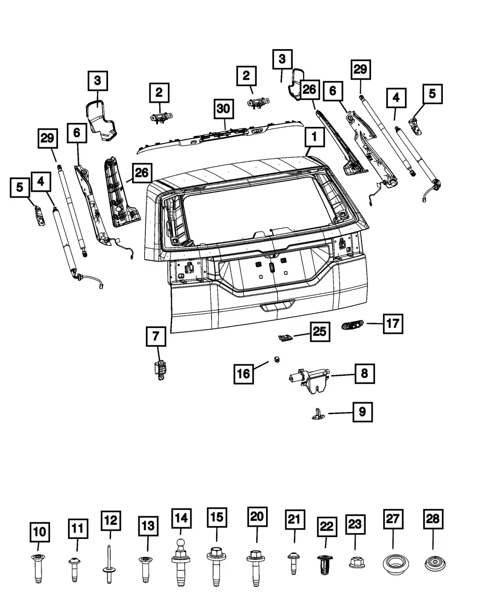 Lift-Gate Gas Cylinder Bracket, Right - Mopar (68579072AB)