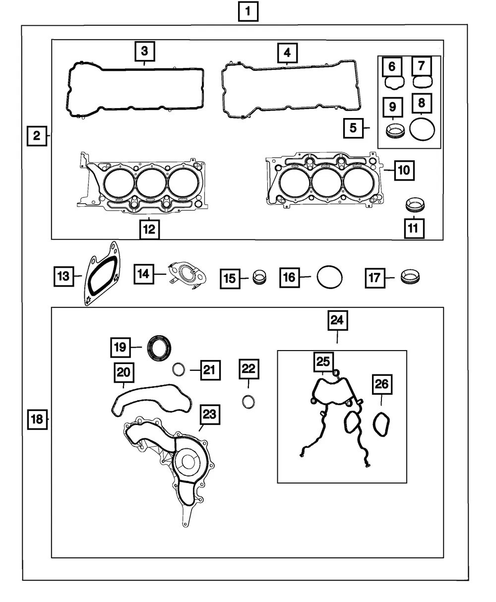 Intake Manifold Gasket Kit - Mopar (68579821aa)