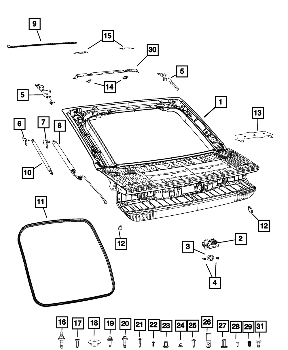 Lift-Gate Gas Cylinder Bracket, Right - Mopar (68591852AA)