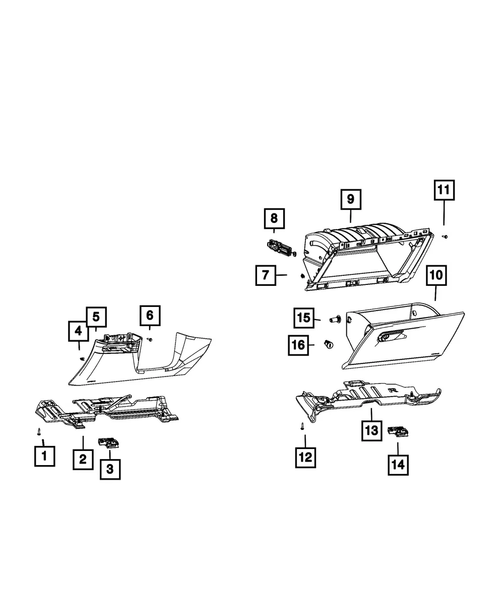 Glove Box Lock Assembly Cylinder - Mopar (68707232AA) - view 3