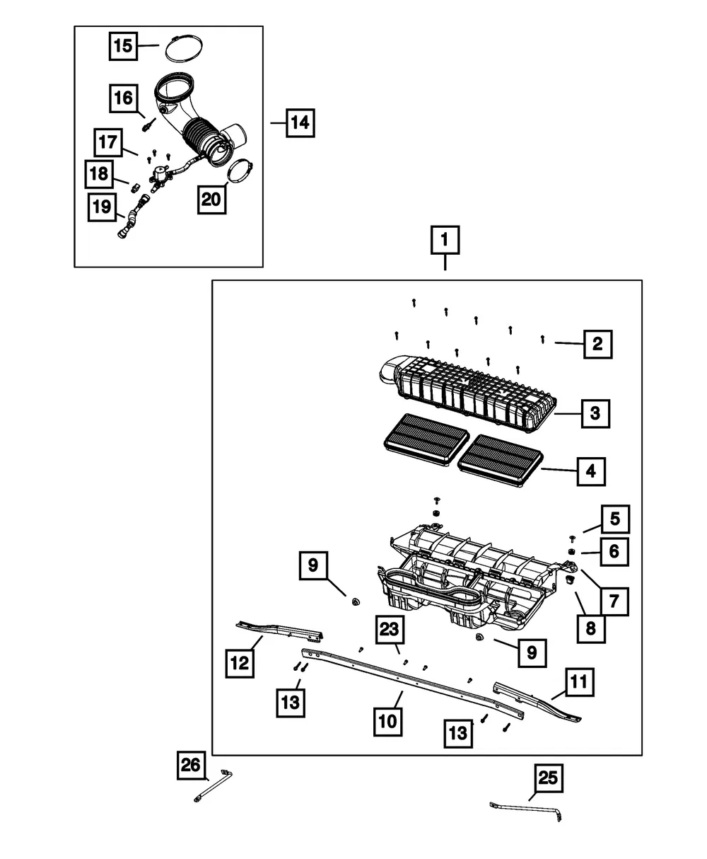 Engine Air Cleaner Assembly - Mopar (68772487AB) - view 2