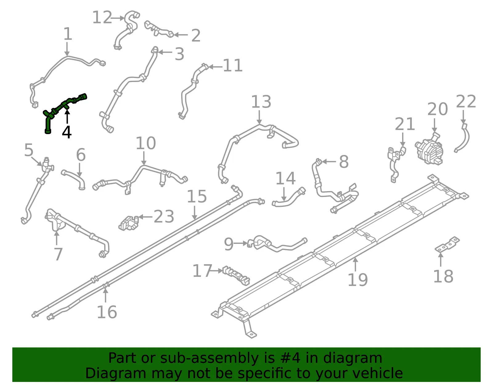 Engine Coolant Pipe - Volvo (80001326) - view 2