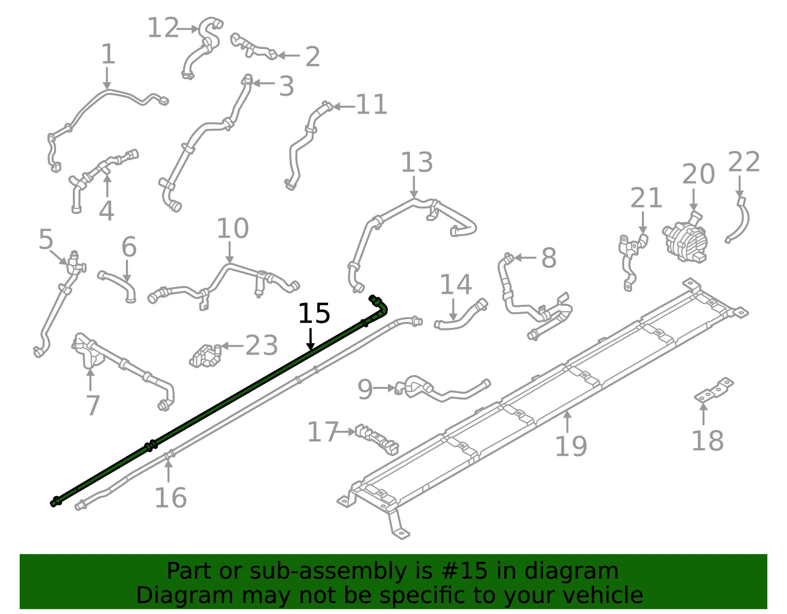 Engine Coolant Pipe - Volvo (80001373) - view 2
