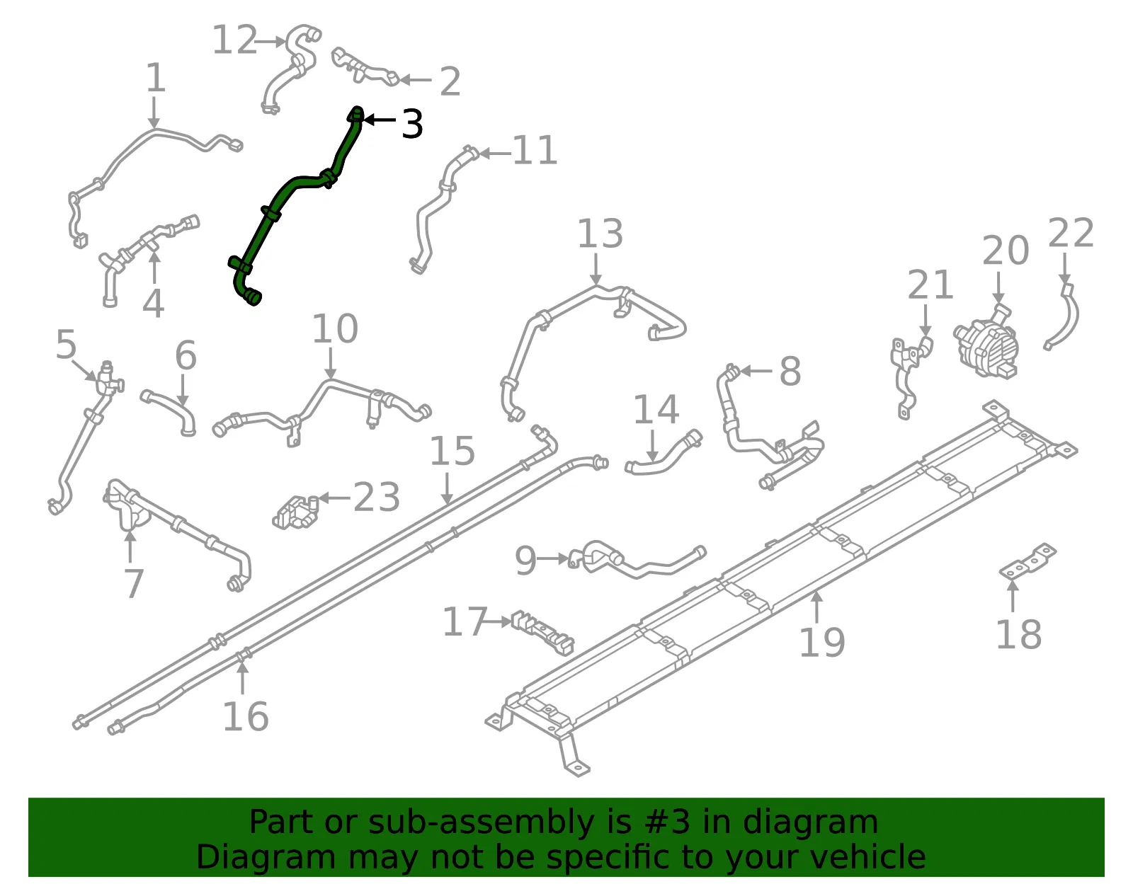 Engine Coolant Pipe - Volvo (80001476) - view 2
