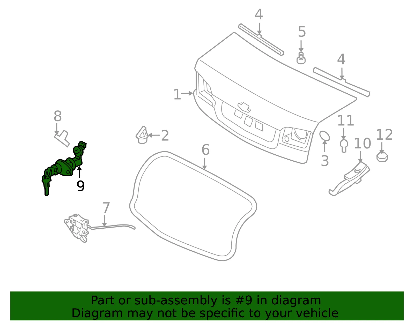 Lock Cylinder - Kia (81250-2GC00) - view 2