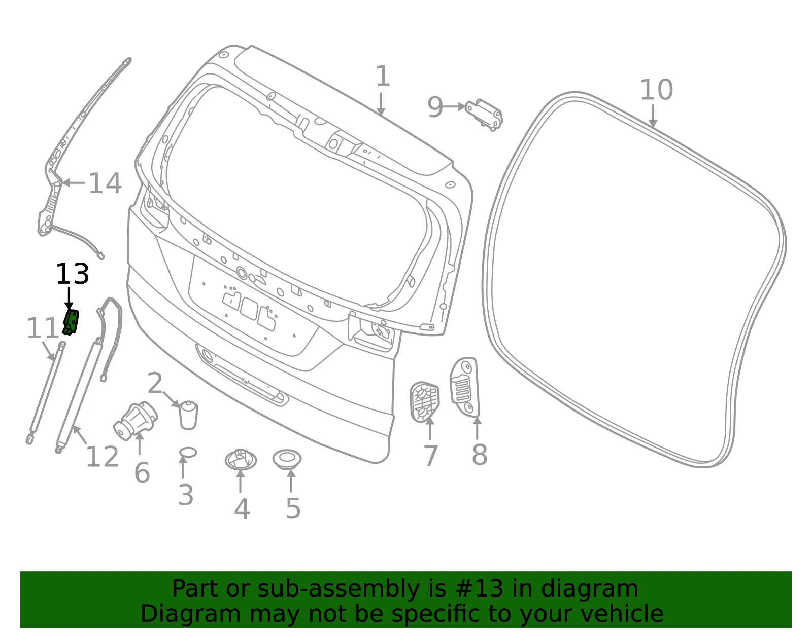 Support Cylinder Bracket - Kia (81842-R0100) - view 2