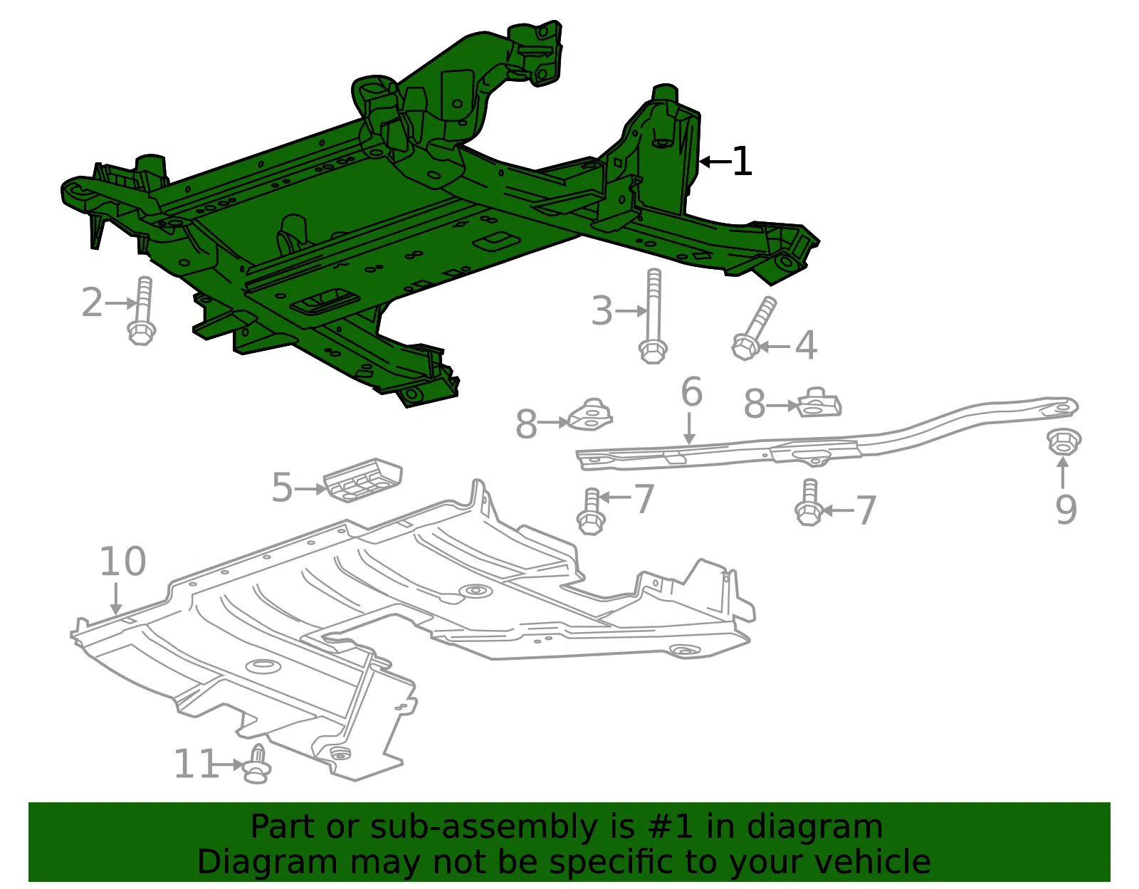 Engine Cradle - GM (84011260) - view 4