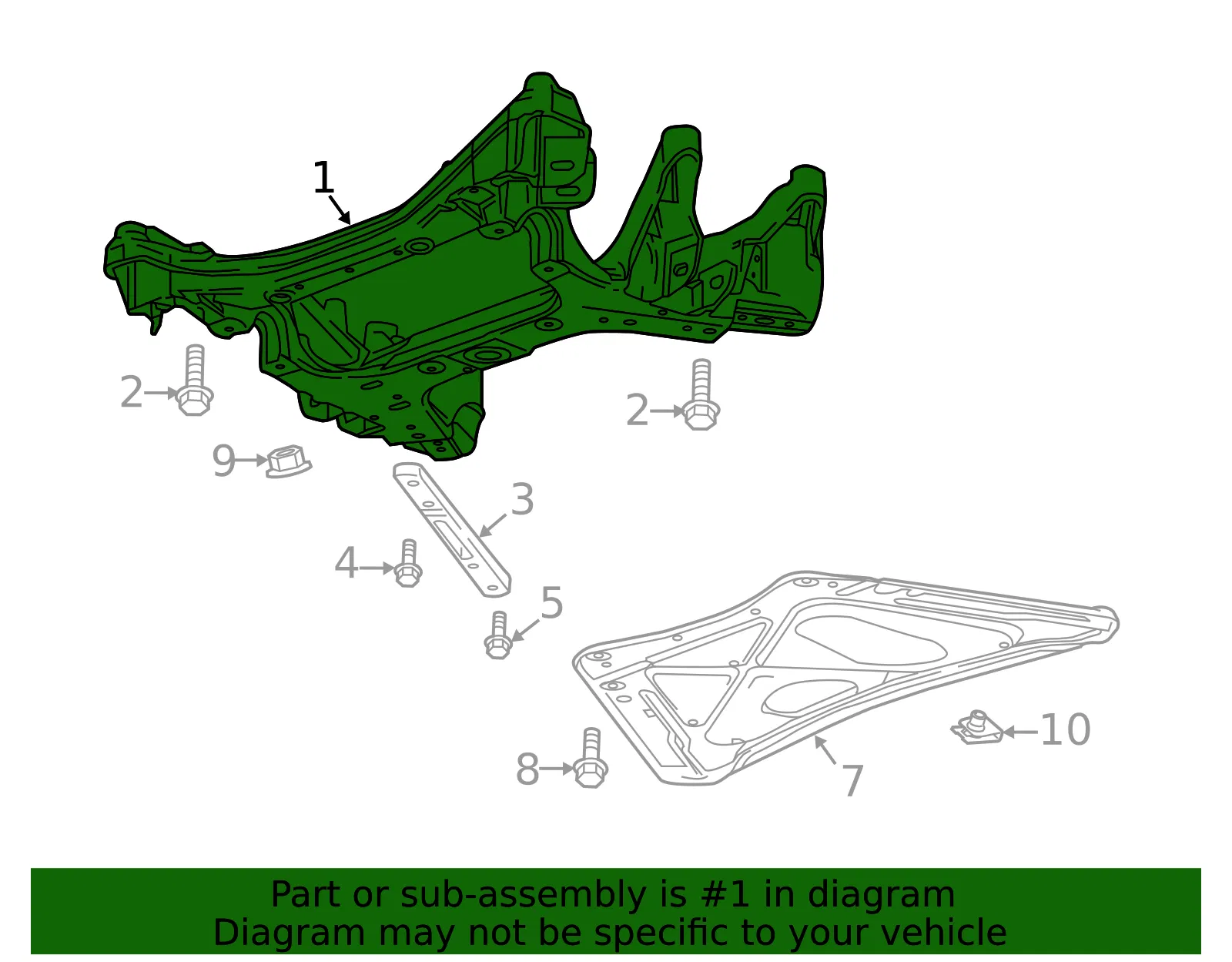 Engine Cradle - GM (84012340) - view 3